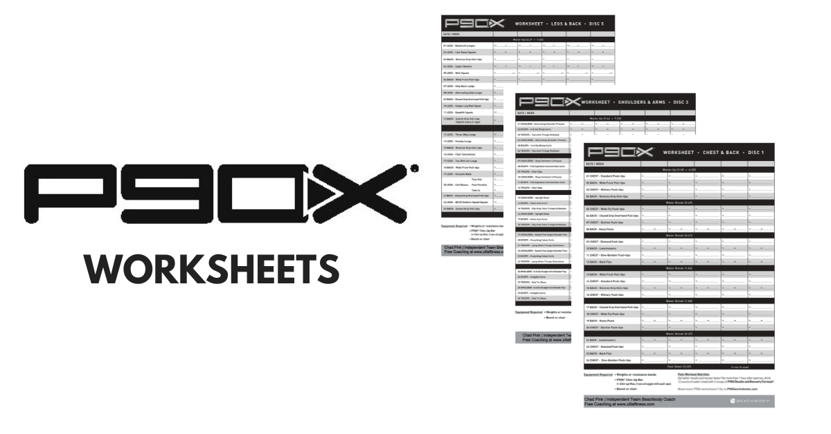 P90X Workout Sheets