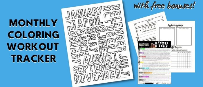 Monthly Coloring Workout Calendar